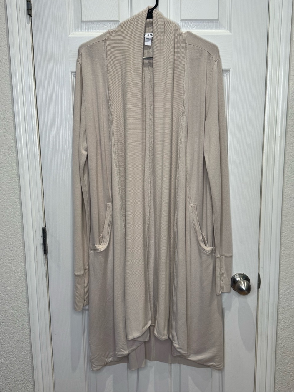 Athleta Women's Small Petite Nirvana Pranayama Long Cardigan Beige